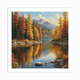 Autumn Lake Art Print 1 Art Print