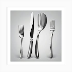 Forks And Knives Art Print