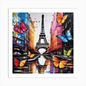 Butterflies In Paris 9 Art Print