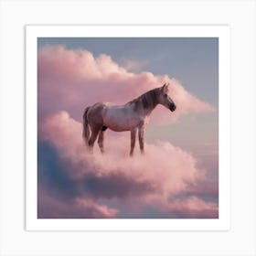 Horse In Clouds Stock Videos & Royalty-Free Footage Art Print