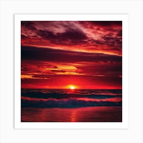 Sunset On The Beach 378 Art Print