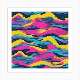 Minimalism Masterpiece, Trace In The Waves To Infinity + Fine Layered Texture + Complementary Cmyk C (37) Art Print