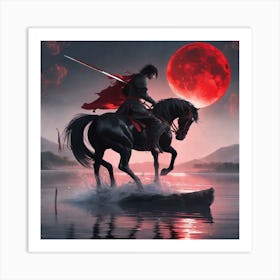 Samurai On Horseback Art Print