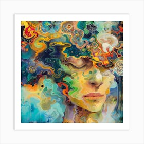 Abstract Of A Woman'S Head 1 Art Print