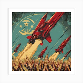 Soviet Rocket Propaganda Art Print