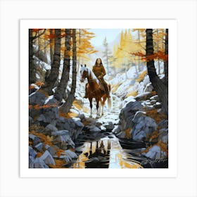 Woodlands County - Horseback Riding Art Print