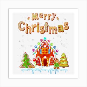 Merry Christmas Gingerbread House Baking Candy Cane Gifts 1 Art Print