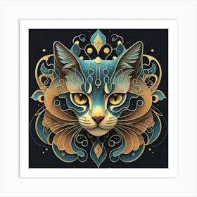 Cat Head Art Print