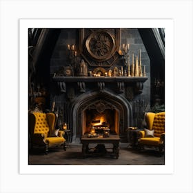 Yellow Gothic House Art Print