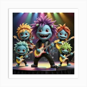 Smurfs On Stage Art Print