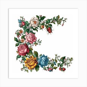 Roses And Leaves Art Print