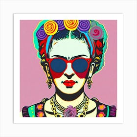 Floral Crown Of Frida Kahlo Art Print