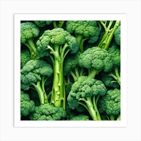 Close Up Of Broccoli 1 Art Print