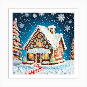 Christmas Gingerbread House Art Print