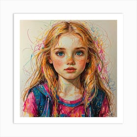 Girl With Blue Eyes 1 Art Print