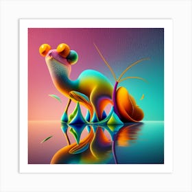 Mutti Adry Esme Vibrant 3d Render Conceptual Art Print