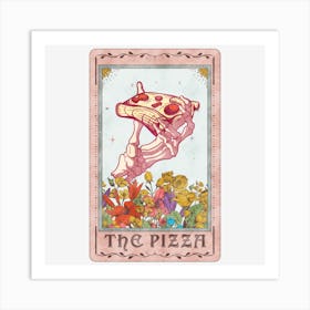 The Pizza Skeleton Tarot Card Art Print