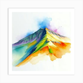 Watercolor Mountain Art Print