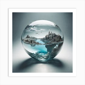 City In A Glass Ball Art Print