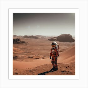 Astronaut On Mars 2 Art Print