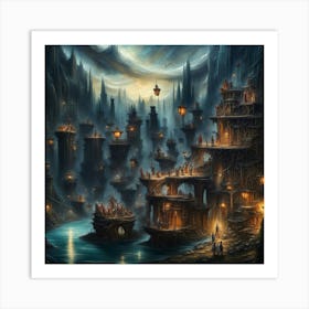 Dark Fantasy City Art Print