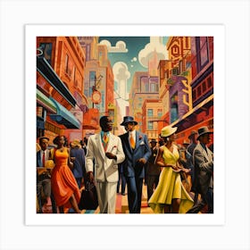 People In The City Art Print