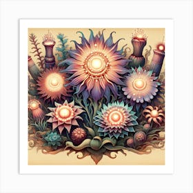 Psychedelic Flowers 1 Art Print