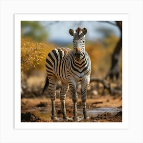 Zebra In The Savannah 1 Art Print