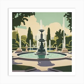 Fountain In The Park 1 Art Print