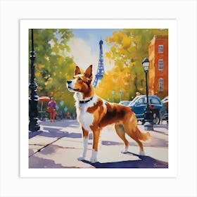 Dog in Paris Art Print