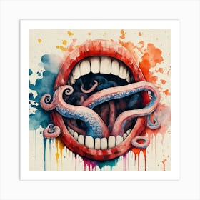 Octopus Hands and Mouth Art Print