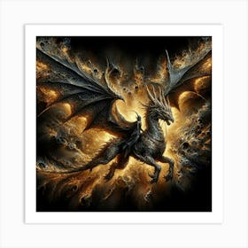 Dragon In Flames Art Print