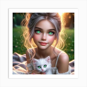 Girl With Green Eyes 3 Art Print