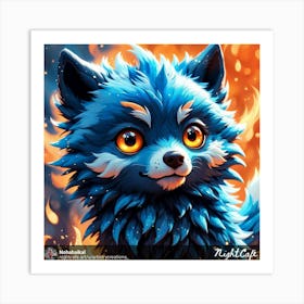 Fox In Fire Art Print