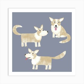 Corgi Dogs Art Print