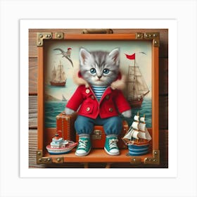 Sailor Kitten Art Print