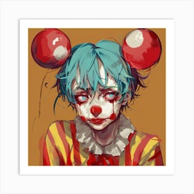 Sad Clown Girl Art Print