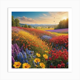 Wildflowers At Sunset Art Print