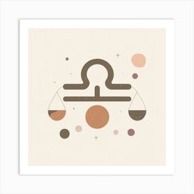 Libra Zodiac Sign minimalist 4 Art Print