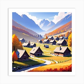 Autumn Village 23 Art Print