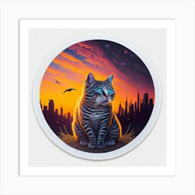 Cat Colored Sky (24) Art Print