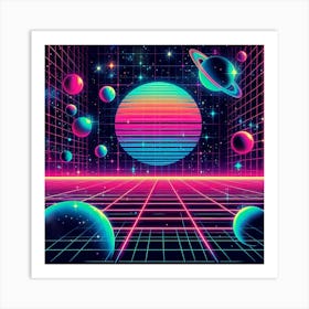 Retro Futuristic Elements,Retro Futuristic Background,Retro Futuristic Templates (10) Art Print