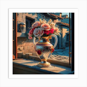 Roses In A Vase 2 Art Print