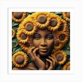 Sunflower Woman 5 Art Print