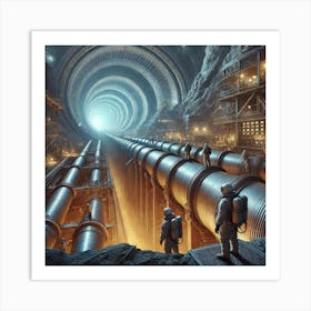 Venusian Enclave Geothermal Tunnels Converted Art Print