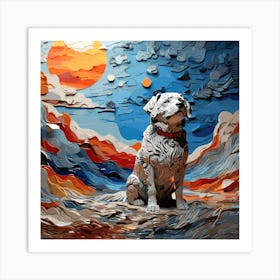 Dog In The Desert Art Print