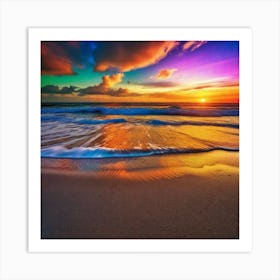 Sunset On The Beach 174 Art Print