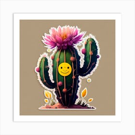 Smiley Cactus Art Print