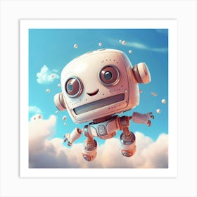 Robot In The Sky 3 Art Print