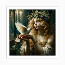 Dove In The Woods Art Print